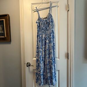 LOFT Blue and White Floral Dress